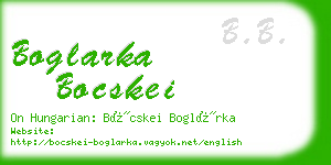 boglarka bocskei business card